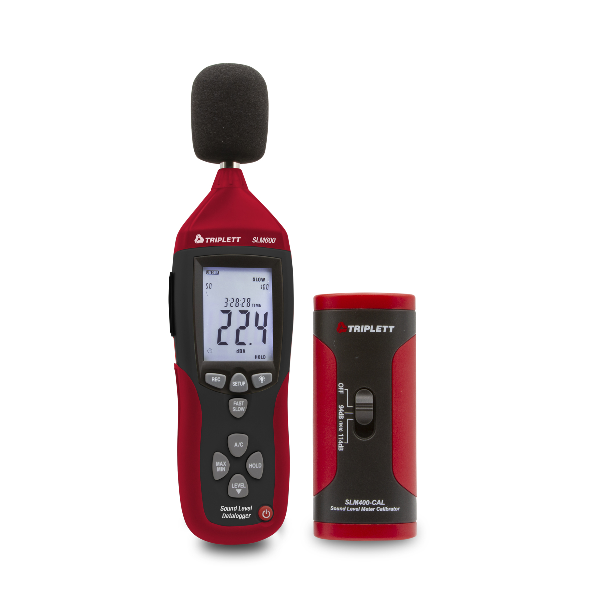 Triplett Sound Level Meter/Datalogger Kit with Calibrator — 30-130dB, 32,700 Readings, Model# SLM600-KIT